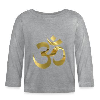 OM - Baby Bio-Langarmshirt - Grau meliert - Vorne