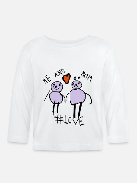 Moi et maman #Love - T-shirt manches longues bio Bébé - blanc