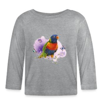 Regenbogen lori - Baby Bio-Langarmshirt - Grau meliert - Vorne