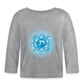 Tochter von Poseidon - Baby Bio-Langarmshirt - Grau meliert - Vorne