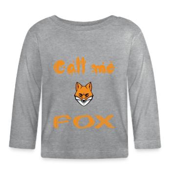 Call me fox - T-shirt manches longues bio Bébé - gris chiné - Devant