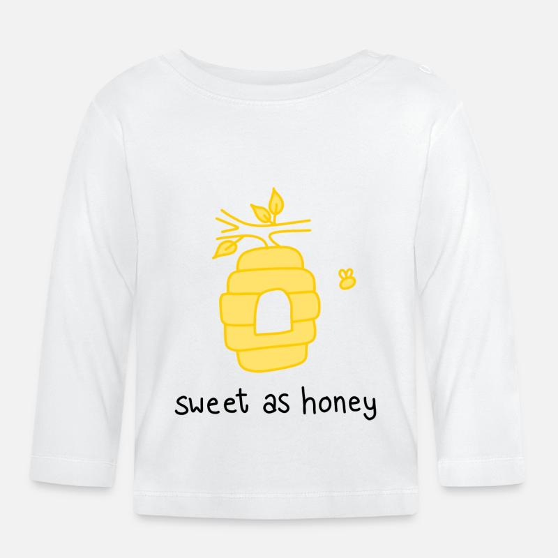 Süß wie Honig - Baby Bio-Langarmshirt - Weiß