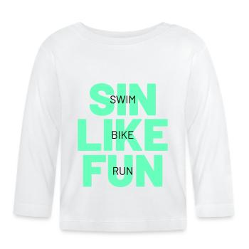 TRIATHLON sin like fun - Organic Baby Long Sleeve T-Shirt - white - Front