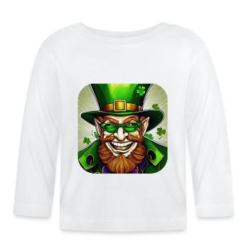 Saint Patricks Day Irish Kobold Leprechaun Wichtel - Baby Bio-Langarmshirt - Weiß - Vorne