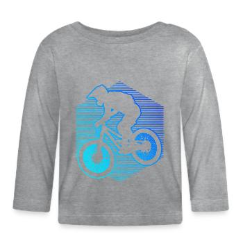 Cyclistes Cyclisme Femmes VTT Vététistes - T-shirt manches longues bio Bébé - gris chiné - Devant