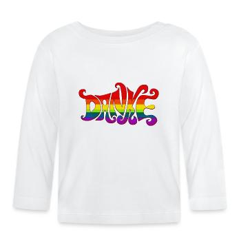 Danke Regenbogen Vielfalt sixties bunt Dankbarkeit - Baby Bio-Langarmshirt - Weiß - Vorne