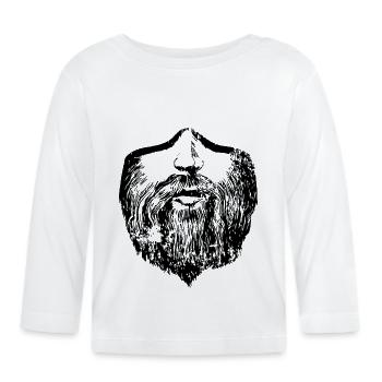 Beard - Organic Baby Long Sleeve T-Shirt - white - Front