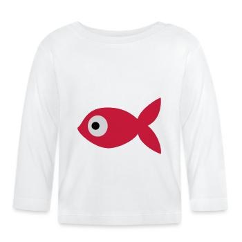Goldfish - Organic Baby Long Sleeve T-Shirt - white - Front