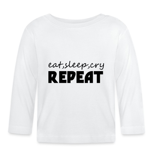 eat sleep cry repeat - Bio-shirt met lange mouwen voor baby’s