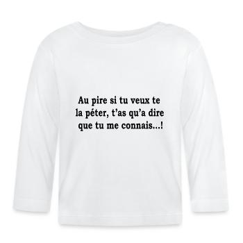 humor - Organic Baby Long Sleeve T-Shirt - white - Front