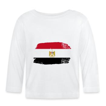 Flag of Egypt - Organic Baby Long Sleeve T-Shirt - white - Front