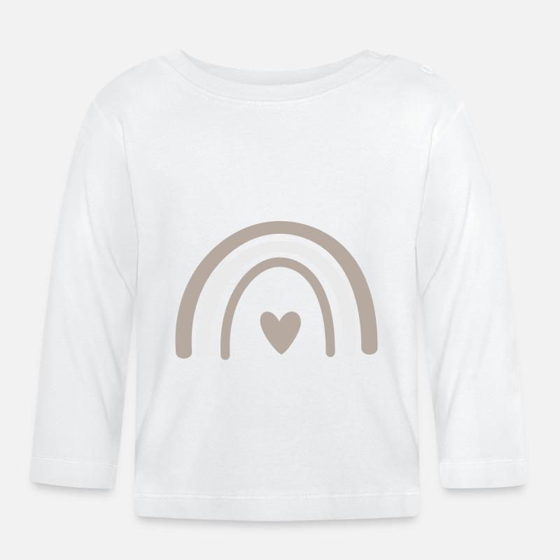 Regenbogen - Baby Bio-Langarmshirt - Weiß