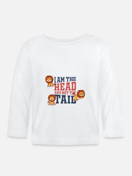 I am the head and not the tail Baby One-Piece - Organic Baby Long Sleeve T-Shirt - white