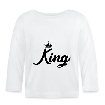 Roi - T-shirt manches longues bio Bébé - blanc - Devant