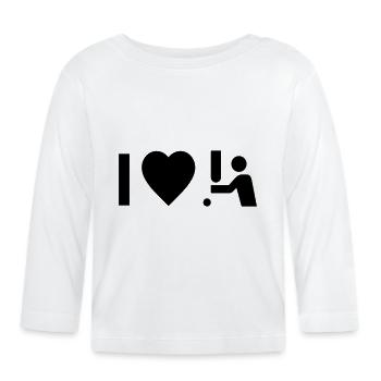 Cool "I Love Cricket" design for him and her - Organic Baby Long Sleeve T-Shirt - white - Front