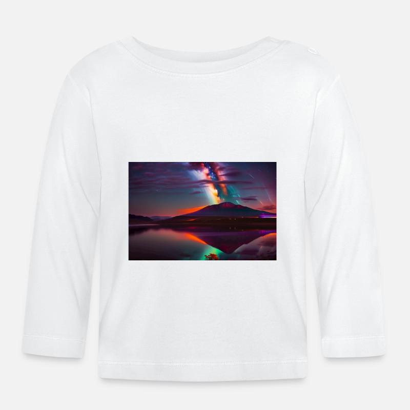 Vulkan 3d - Baby Bio-Langarmshirt - Weiß