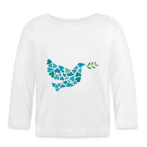Fredsduva av hjärtan - Ekologisk långärmad T-shirt baby