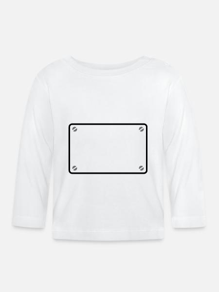 Schild Rahmen - Baby Bio-Langarmshirt - Weiß
