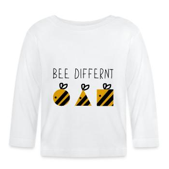 Bee different Bienen Imker Lustig Witzig Biene - Baby Bio-Langarmshirt - Weiß - Vorne