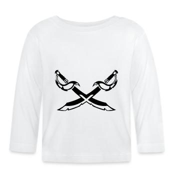 sabre croise epee 202 - T-shirt manches longues bio Bébé - blanc - Devant