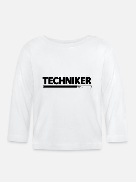 Techniker // Technikerin // Wird Techniker // lädt - Baby Bio-Langarmshirt - Weiß