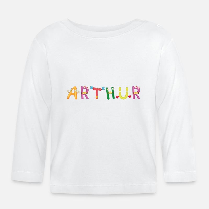 Arthur - Baby Bio-Langarmshirt - Weiß