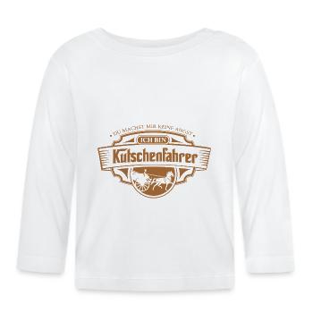 Kutschenfahrer Pferdekutsche Idee Kutsche Pferd - Baby Bio-Langarmshirt - Weiß - Vorne