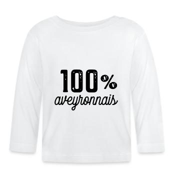 100 % aveyronnais - T-shirt manches longues bio Bébé - blanc - Devant