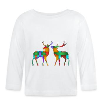 Deer - Organic Baby Long Sleeve T-Shirt - white - Front