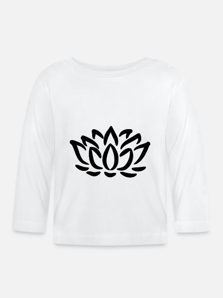 Lotusblume - Baby Bio-Langarmshirt - Weiß