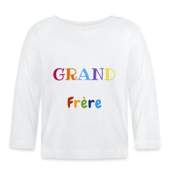 Grand frère coloré - T-shirt manches longues bio Bébé - blanc - Devant