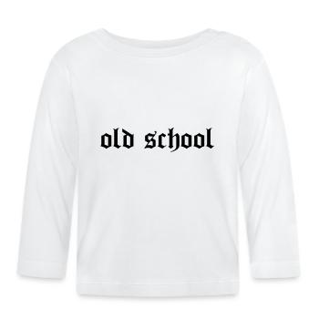 "Old School" - Baby Bio-Langarmshirt - Weiß - Vorne