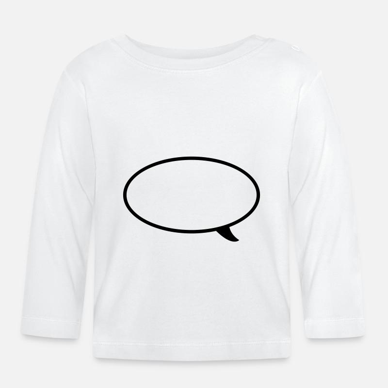 Sprechblase Line - Baby Bio-Langarmshirt - Weiß