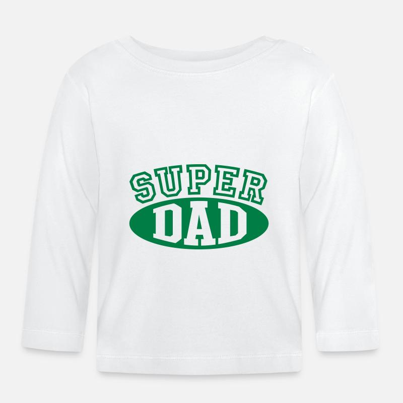 SUPER PAPA - T-shirt manches longues bio Bébé - blanc
