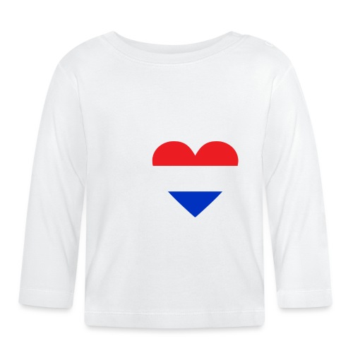 Ik hou van Nederland | Hart met rood wit blauw - Bio-shirt met lange mouwen voor baby’s