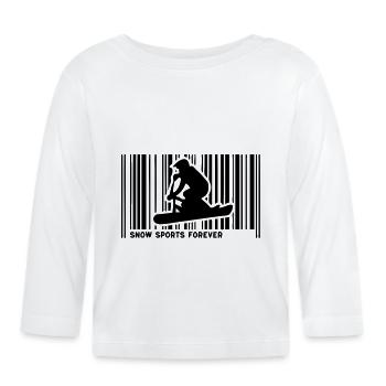 snowscoot code barre - T-shirt manches longues bio Bébé - blanc - Devant