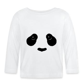 KEIKO Panda BW black and white baby colorful bear Aisa - Organic Baby Long Sleeve T-Shirt - white - Front