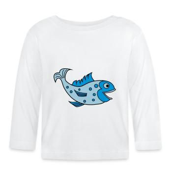 fisch - T-shirt manches longues bio Bébé - blanc - Devant