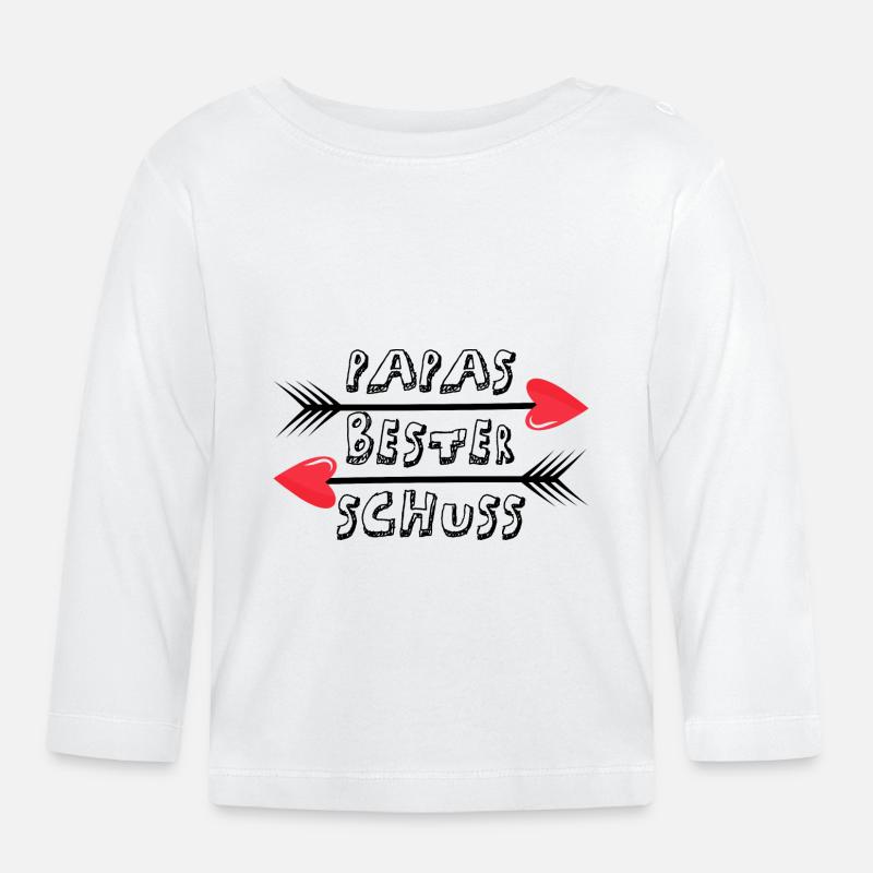 Papas bester Schuss - Baby Bio-Langarmshirt - Weiß