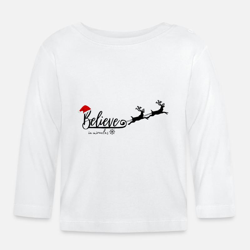 Croire aux miracles - T-shirt manches longues bio Bébé - blanc