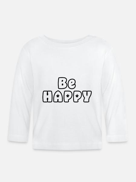 Be Happy - Baby Bio-Langarmshirt - Weiß