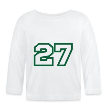 Numéro 27 sport vert - T-shirt manches longues bio Bébé - blanc - Devant