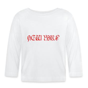 NEW YORK - T-shirt manches longues bio Bébé - blanc - Devant