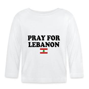 Pray for lebanon - T-shirt manches longues bio Bébé - blanc - Devant