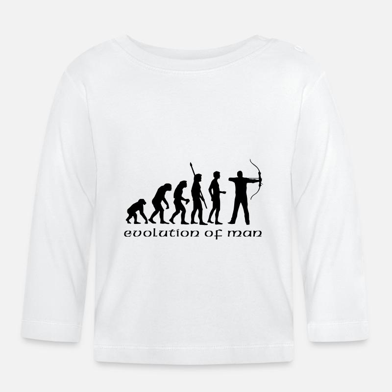 evolution_bogenschiessen_b - T-shirt manches longues bio Bébé - blanc