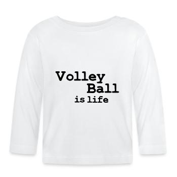 volleyball is life - T-shirt manches longues bio Bébé - blanc - Devant