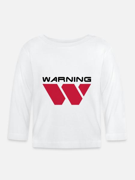 Warning__V001 - Baby Bio-Langarmshirt - Weiß