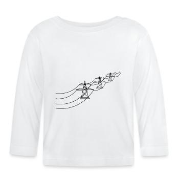 viele trasse strom mast strommast elektro leitung - Baby Bio-Langarmshirt - Weiß - Vorne