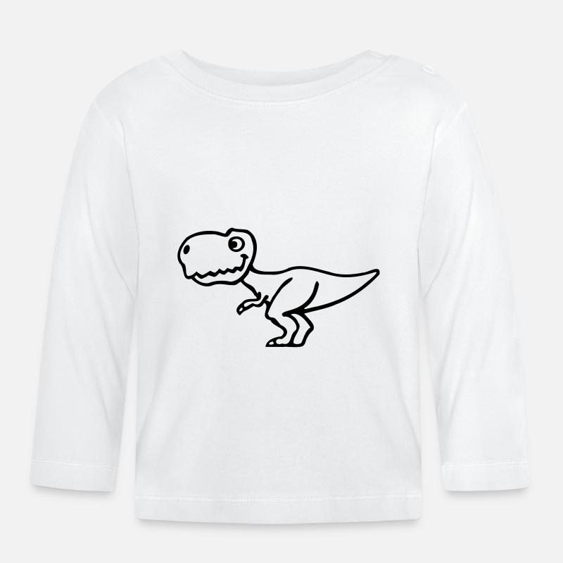 T-Rex - Baby Bio-Langarmshirt - Weiß