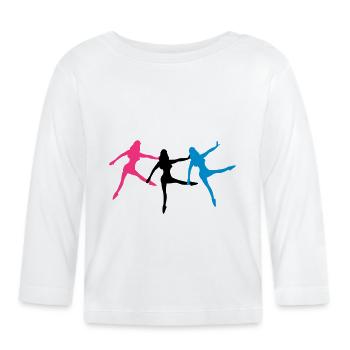 3 danseurs de ballet femme silhouette - T-shirt manches longues bio Bébé - blanc - Devant